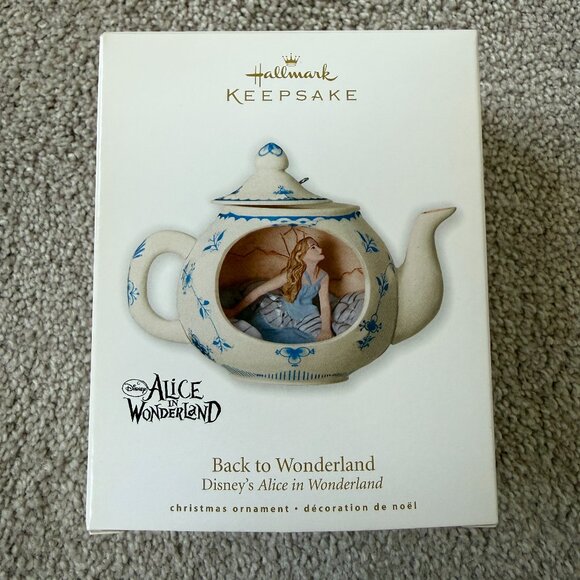 Hallmark 2010 Keepsake Alice in Wonderland Back to Wonderland Teapot Ornament - Picture 1 of 9